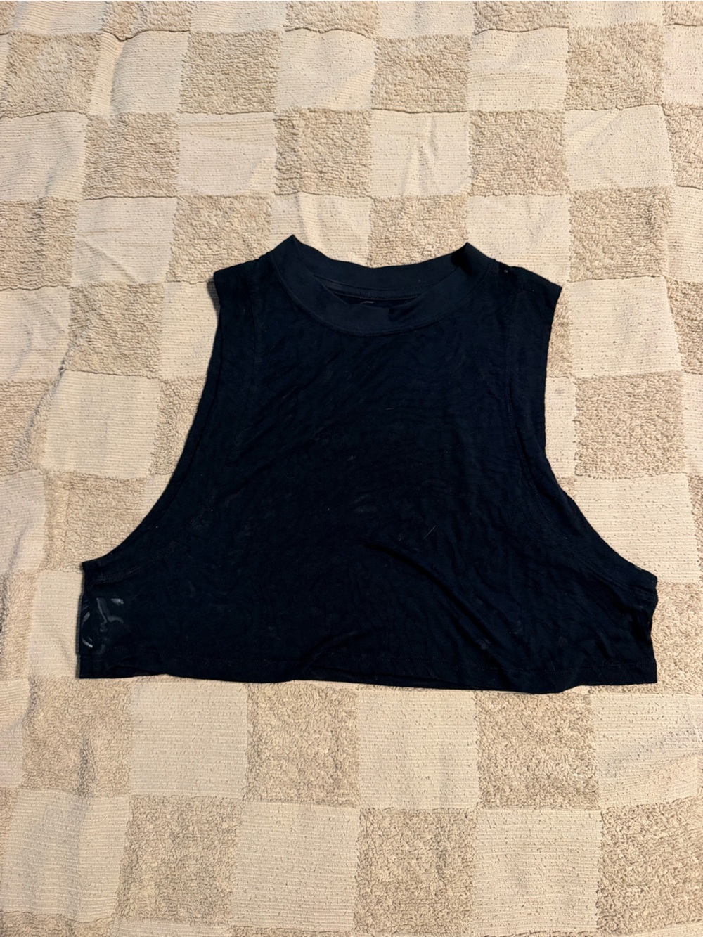 lululemon athletica Black Cropped Muscle Tank